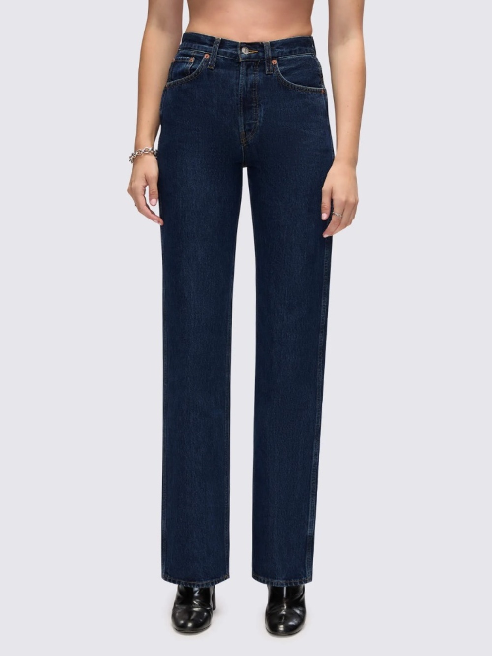 Re/Done Dark Wash High Rise Loose Jeans